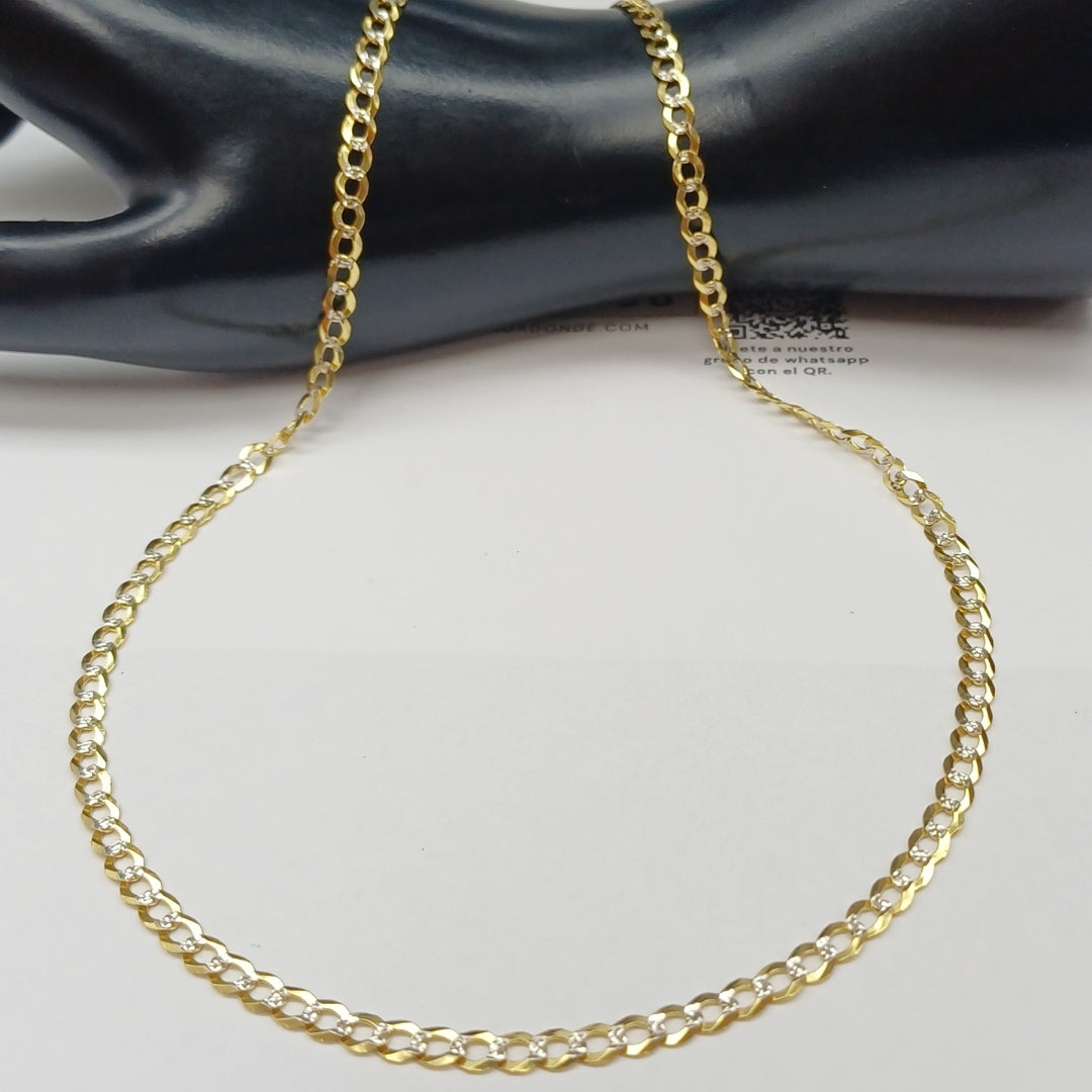 CADENAS BARBADA DIAMANTADA ORO 14K 60 CM 9.5 GR (NUEVO)