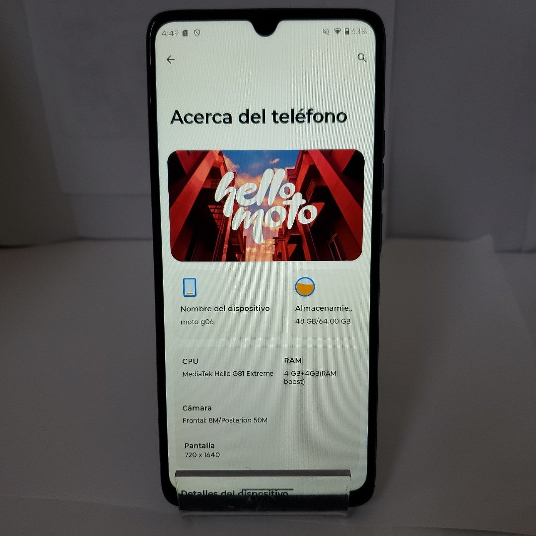 CELULAR MOTOROLA MOTO G06 XT2535-2 (2025) 64 GB 4 GB RAM (SEMINUEVO)
