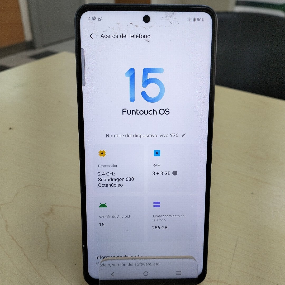 CELULAR VIVO Y36 V2247 256 GB 8 GB RAM (SEMINUEVO)