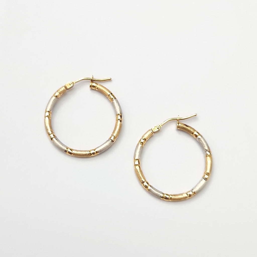 ARRACADAS PAR ORO COMBINADO 14 K 1.2 GRMS (SEMINUEVO)