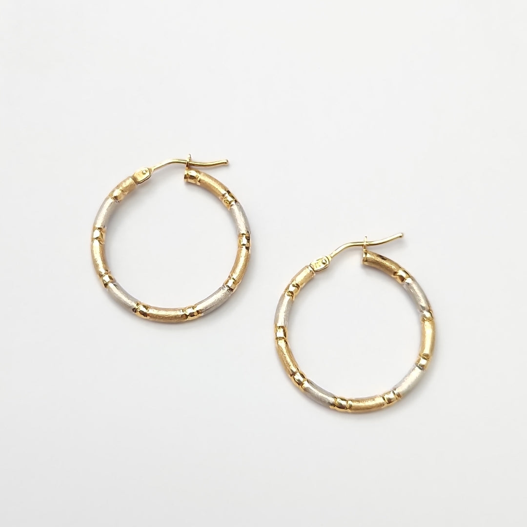 ARRACADAS PAR ORO COMBINADO 14 K 1.2 GRMS (SEMINUEVO)