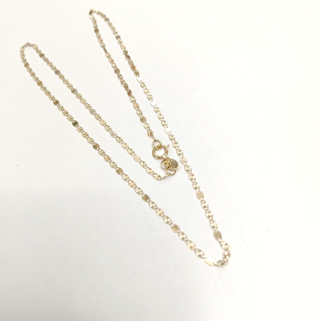 CADENAS TEJIDO GUCHI ORO 10K 40 A 45 CM 1.4 GR (NUEVO)
