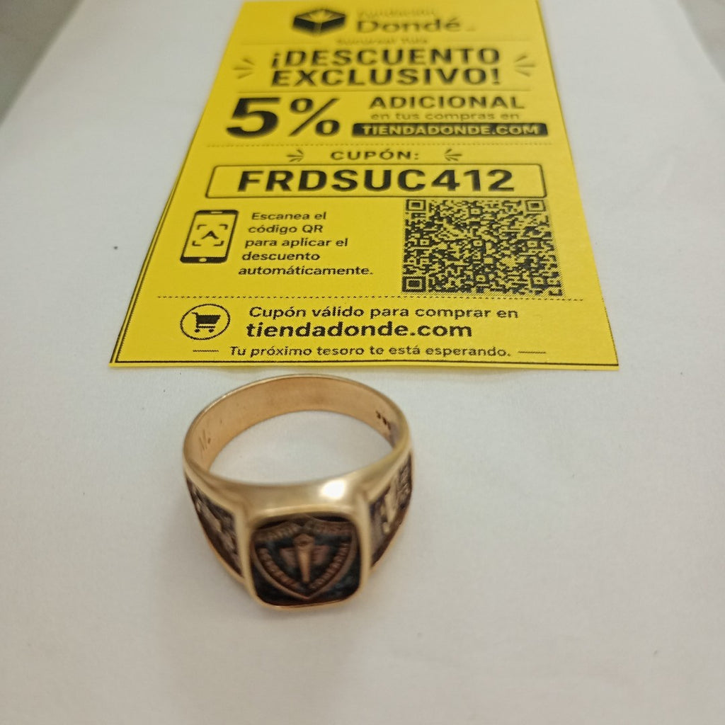 ANILLO DE GRADUACIÓN ORO 14 K 7,70 GRMS (SEMINUEVO)