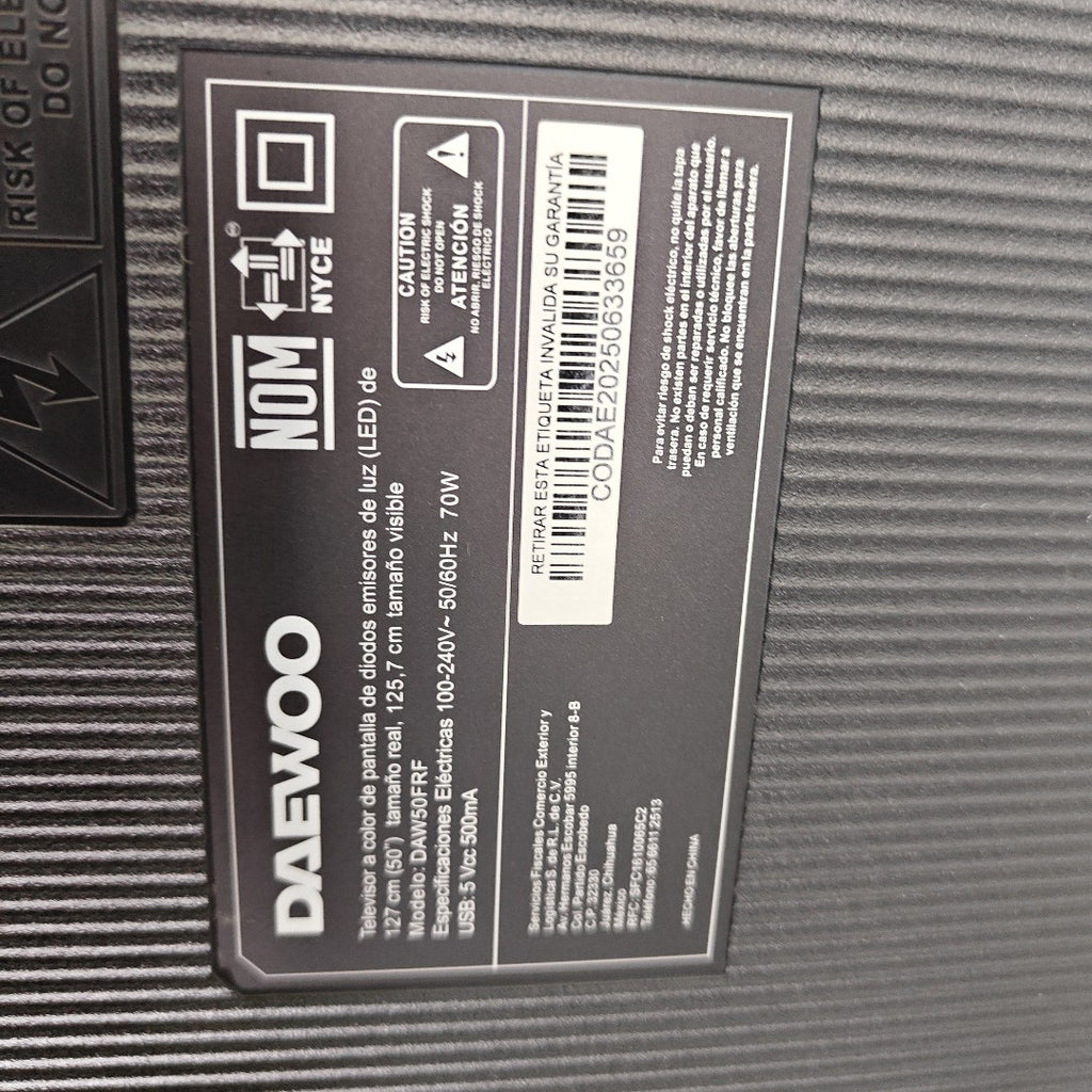 PANTALLA DAEWOO DAW50FRF (2025) 50" LED FHD (SEMINUEVO)