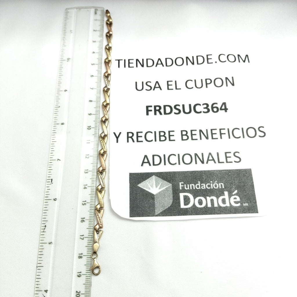 PULSERA ORO, ORO COMBINADO 14 K 4.8 GRMS (SEMINUEVO)
