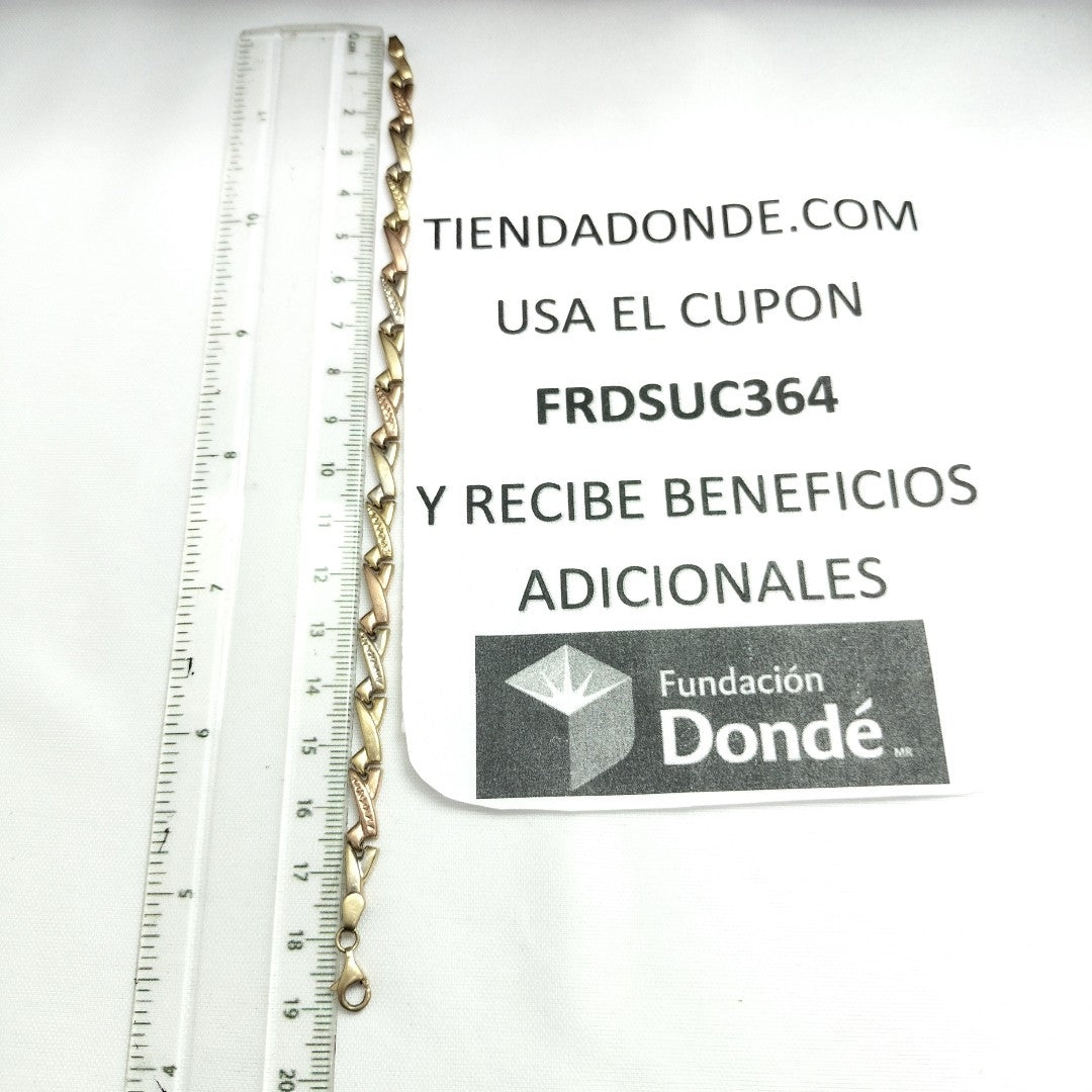 PULSERA ORO, ORO COMBINADO 14 K 4.8 GRMS (SEMINUEVO)