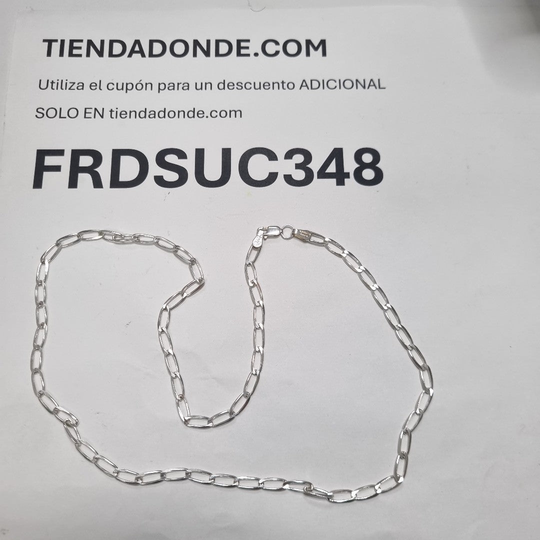 CADENA TEJIDO ESLABONES PLATA .925 55 CM 9.8 GR (NUEVO)