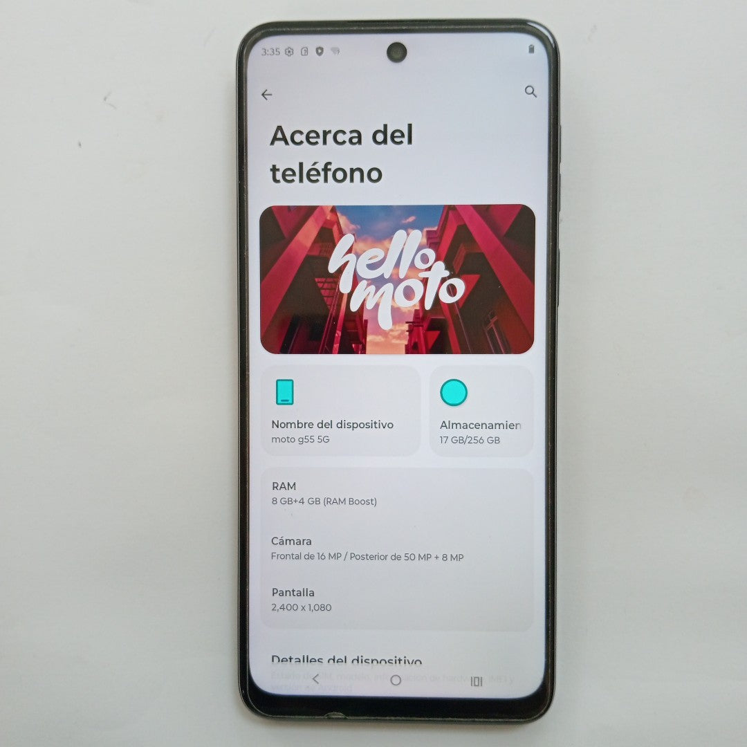 CELULAR MOTOROLA MOTO G55 5G XT2435-1(2024) 256 GB 8 GB RAM (SEMINUEVO)