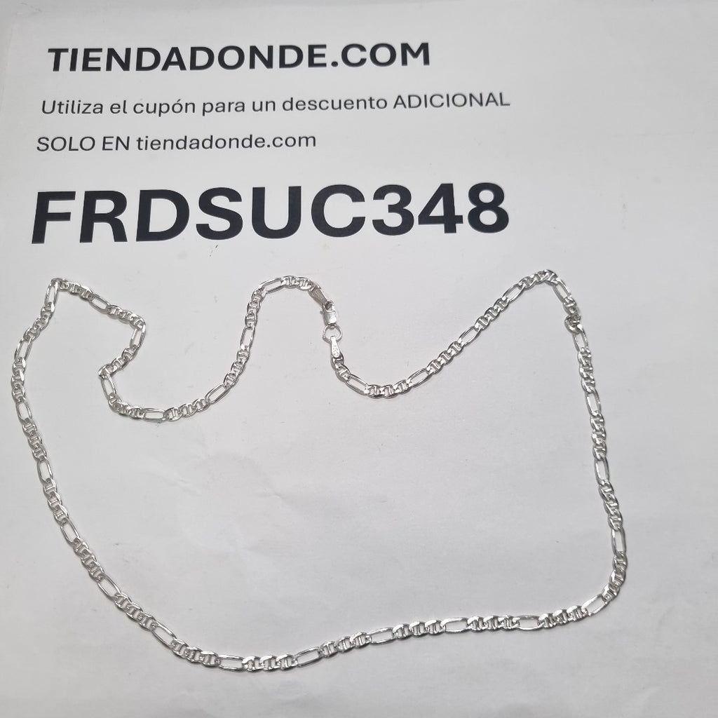 CADENA TEJIDO MARINERO PLATA .925 55 CM 7.9 GR (NUEVO)