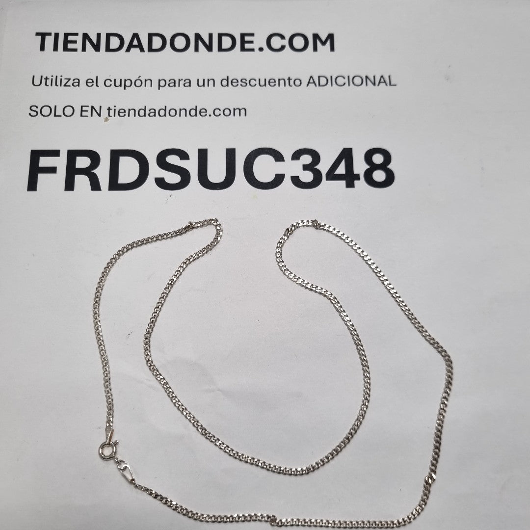 CADENA TEJIDO BARBADO PLATA .925 60 CM 5.6 GR (NUEVO)