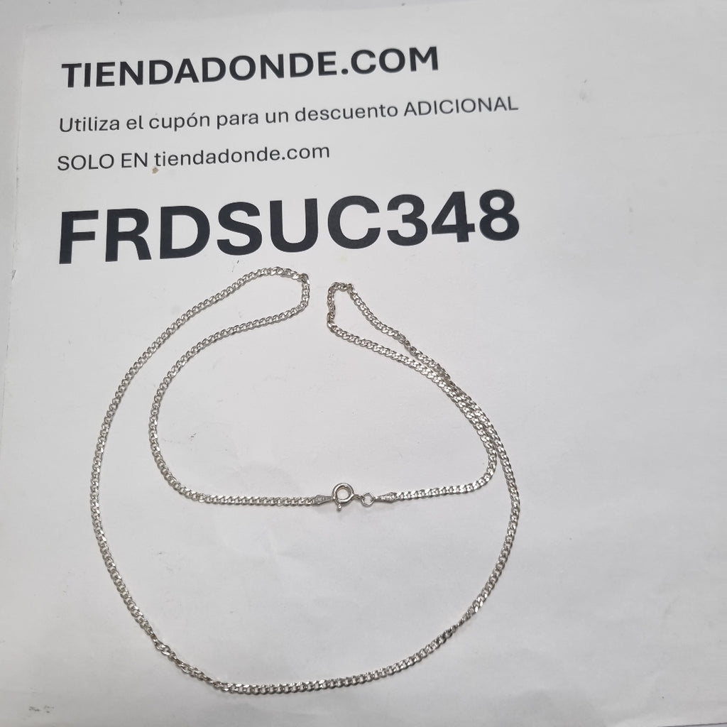 CADENA TEJIDO BARBADO PLATA .925 60 CM 5.7 GR (NUEVO)