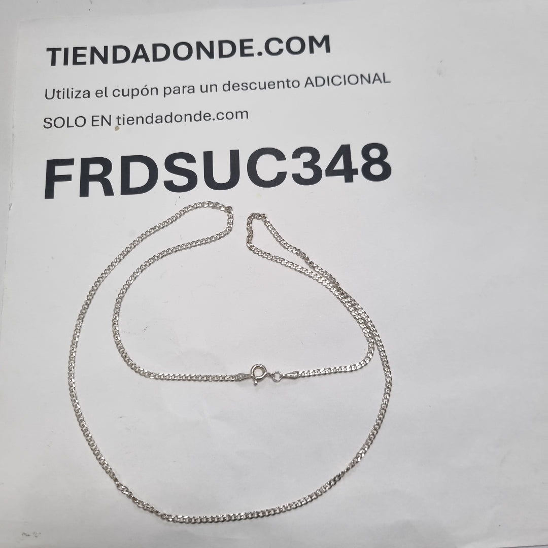 CADENA TEJIDO BARBADO PLATA .925 60 CM 5.7 GR (NUEVO)