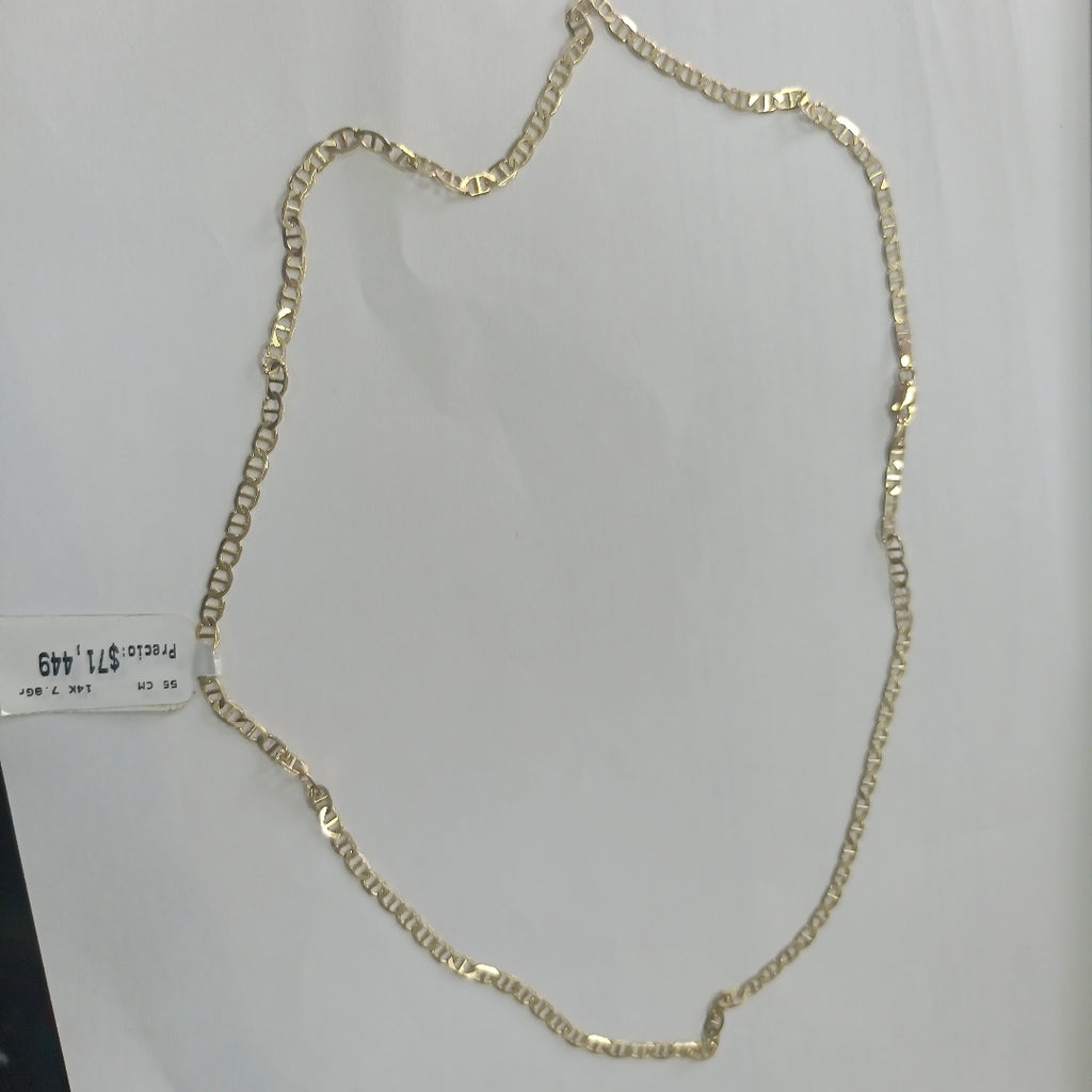 CADENAS TEJIDO MARINERA ORO 14K 55 CM 7.8 GR (NUEVO)