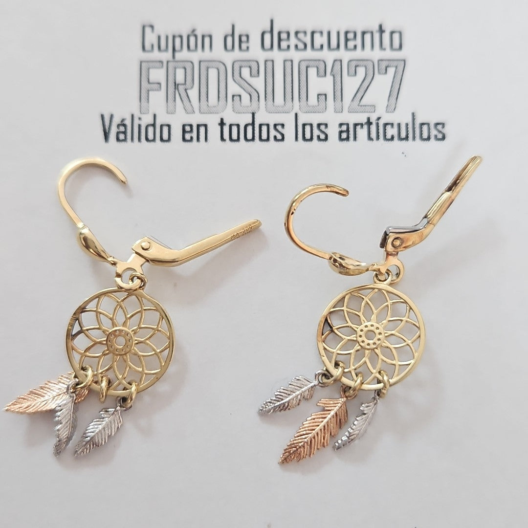 ARETES PAR ORO COMBINADO 14 K 2,70 GRMS (SEMINUEVO)