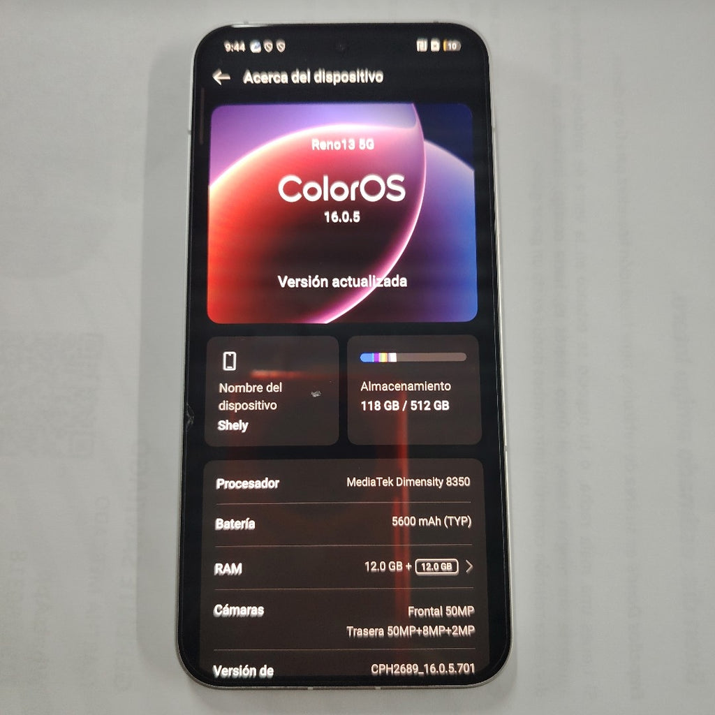 CELULAR OPPO RENO13 5G CPH2689 (2024) 512 GB 12 GB RAM (SEMINUEVO)