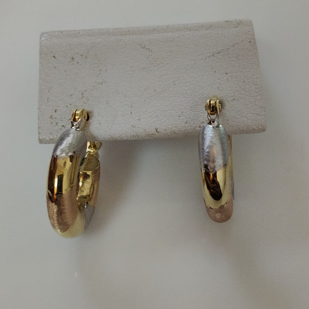 ARRACADAS PAR ORO, ORO COMBINADO 14 K 2.1 GRMS (SEMINUEVO)
