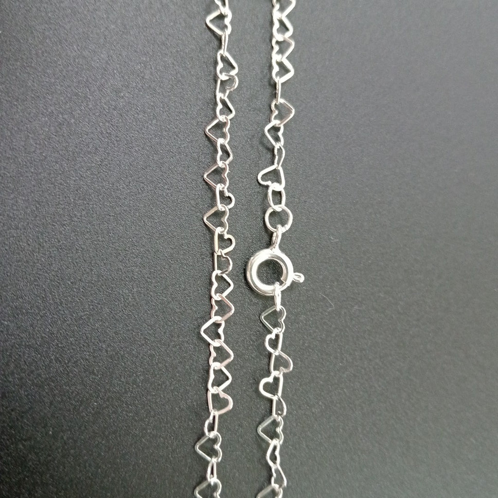 CADENA CORAZONES PLATA .925 55 CM 2.82 GR (NUEVO)