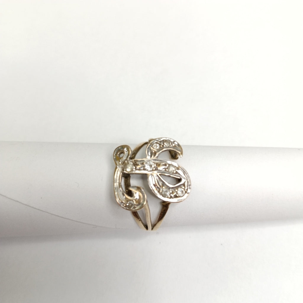 ANILLO ORO,PLATA PALADIO,RODIADO 8 K 2,20 GRMS (SEMINUEVO)