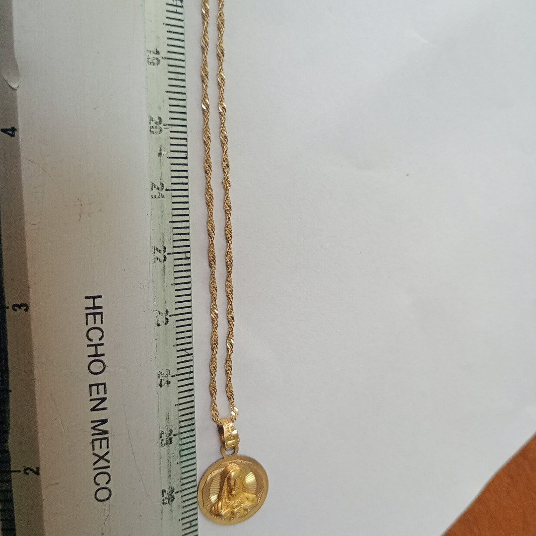 CADENA, MEDALLA RELIGIOSA ORO 10 K 2.1 GRMS (SEMINUEVO)