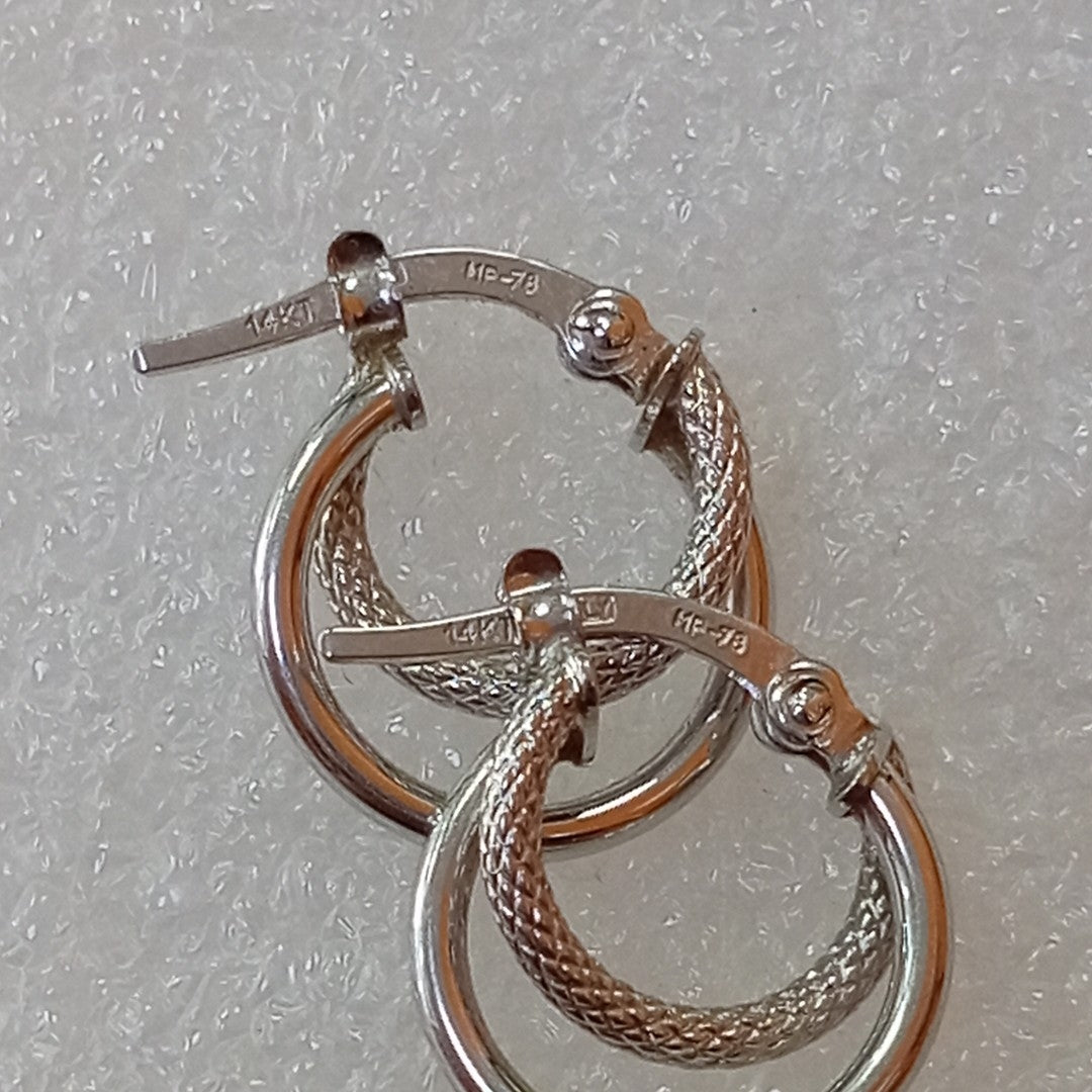 ARRACADAS PAR ORO BLANCO 14 K 1 GRMS (SEMINUEVO)