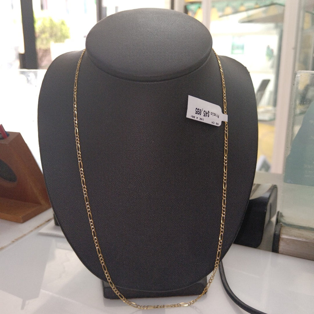 CADENAS TEJIDO 3X1 ORO 14K 55 CM 4.9 GR (NUEVO)