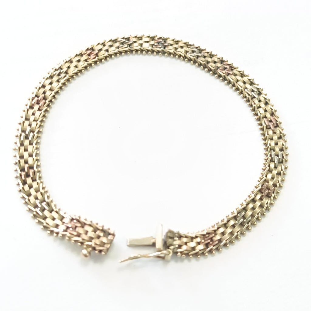 PULSERA ORO COMBINADO 10 K 10,40 GRMS (SEMINUEVO)