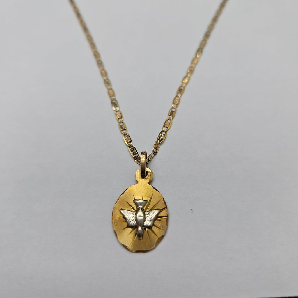 CADENA, MEDALLA RELIGIOSA ORO 10 K 2 GRMS (SEMINUEVO)
