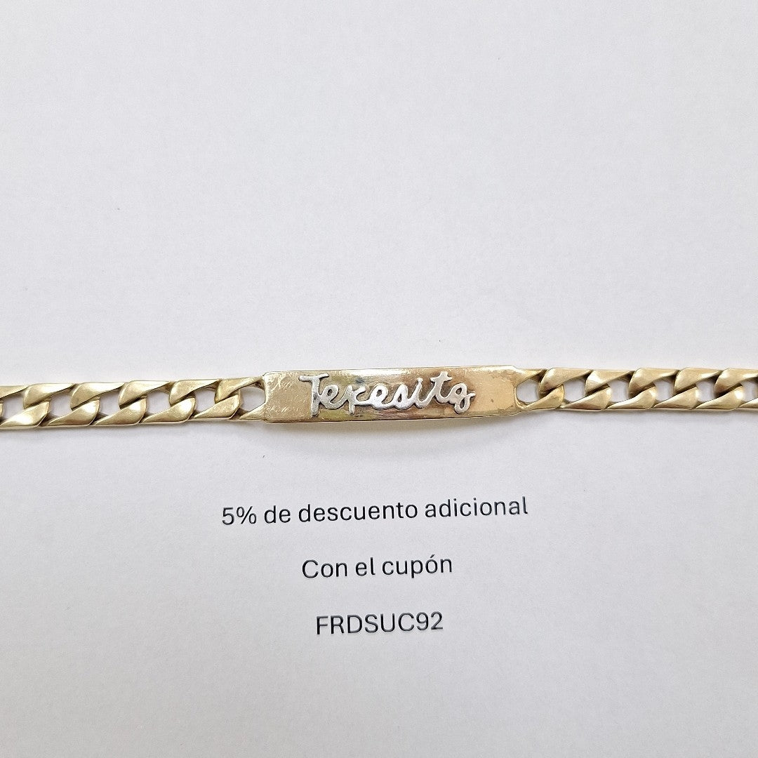 K1 29,00 GRMS 14 K ESPECIFICACIONES COMPLEMENTARIAS ESCLAVA TEJIDO ESLABONES , (SEMINUEVO)