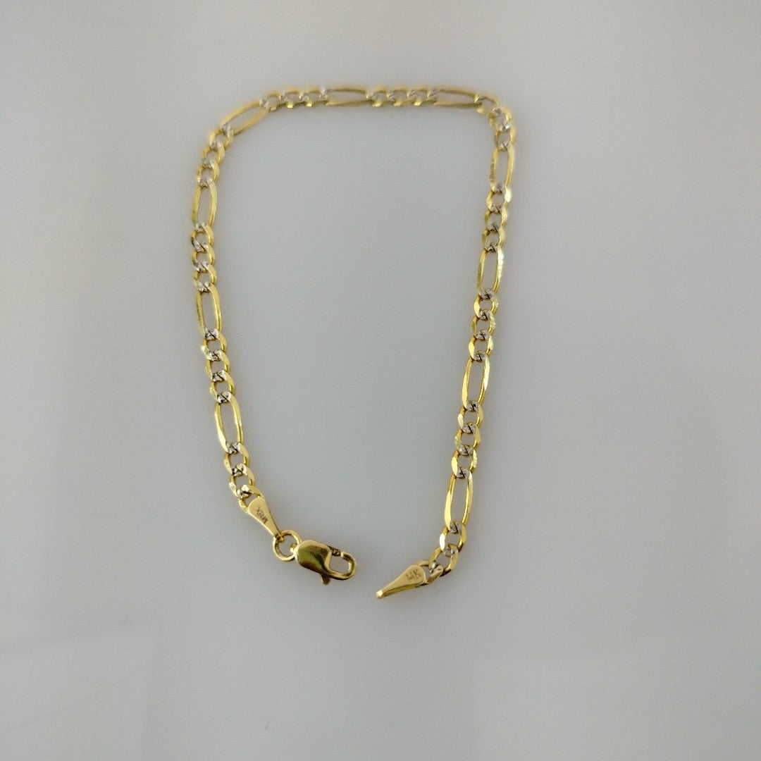 PULSERAS 3X1 DIAMANTADA ORO 14K 18 CM 3 GR (NUEVO)
