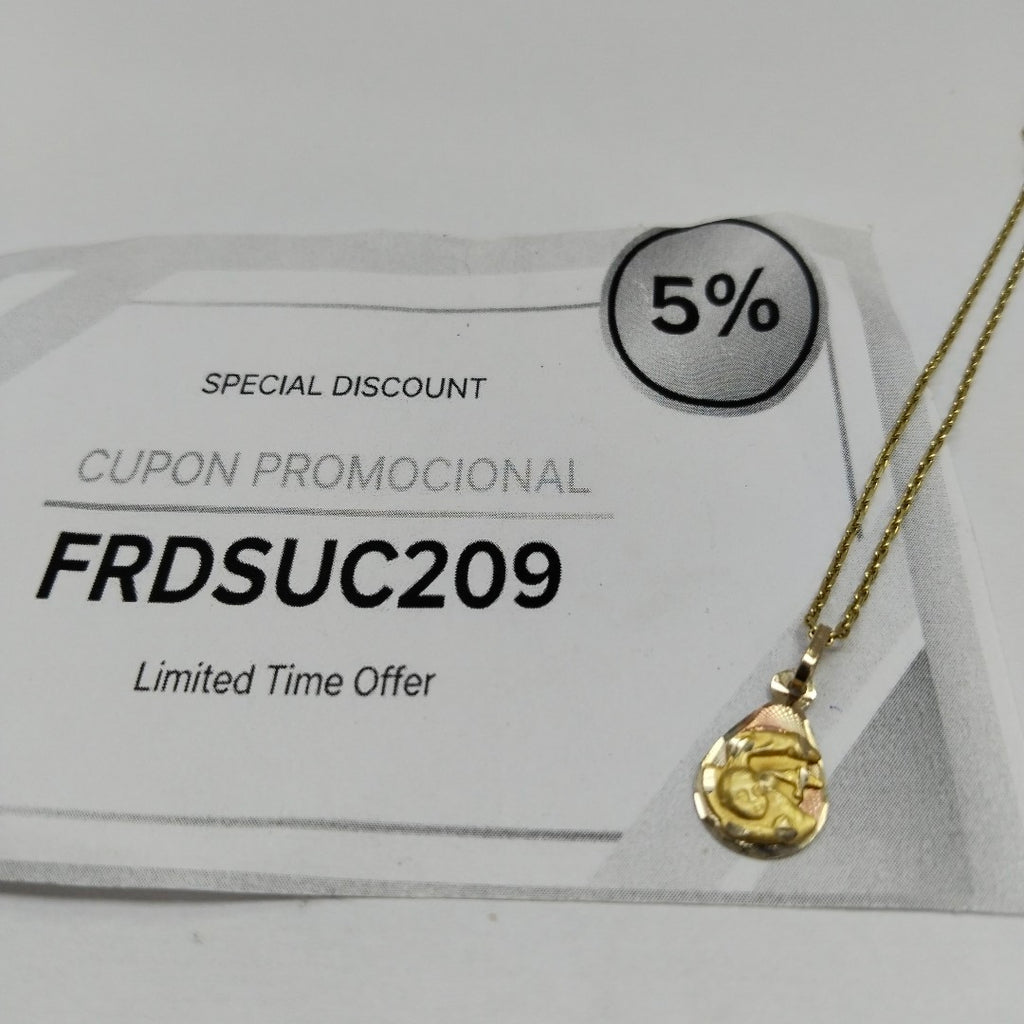 CADENA,MEDALLA RELIGIOSA ORO 10 K 2,70 GRMS (SEMINUEVO)