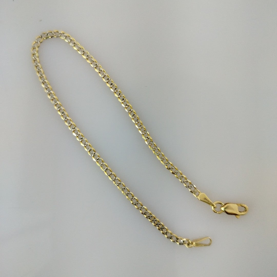 PULSERAS BARBADA DIAMANTADA ORO 14K 18 CM 2.1 GR (NUEVO)