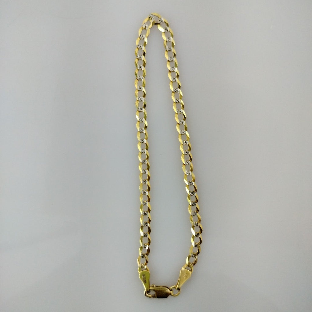 PULSERAS BARBADA DIAMANTADA ORO 14K 21 CM 3.6 GR (NUEVO)