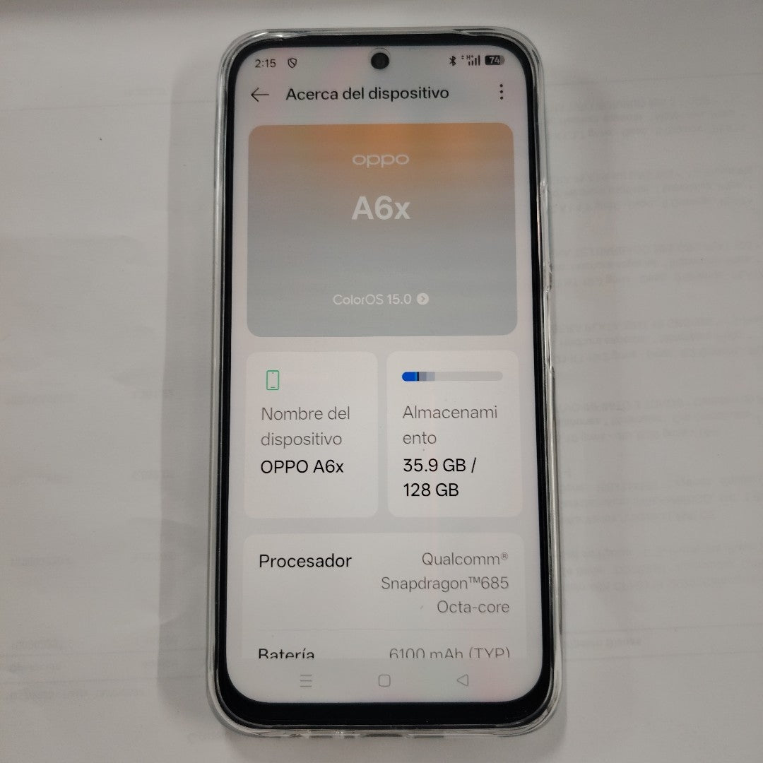 CELULAR OPPO A6X CPH2819 (2025) 128 GB 4 GB RAM (SEMINUEVO)