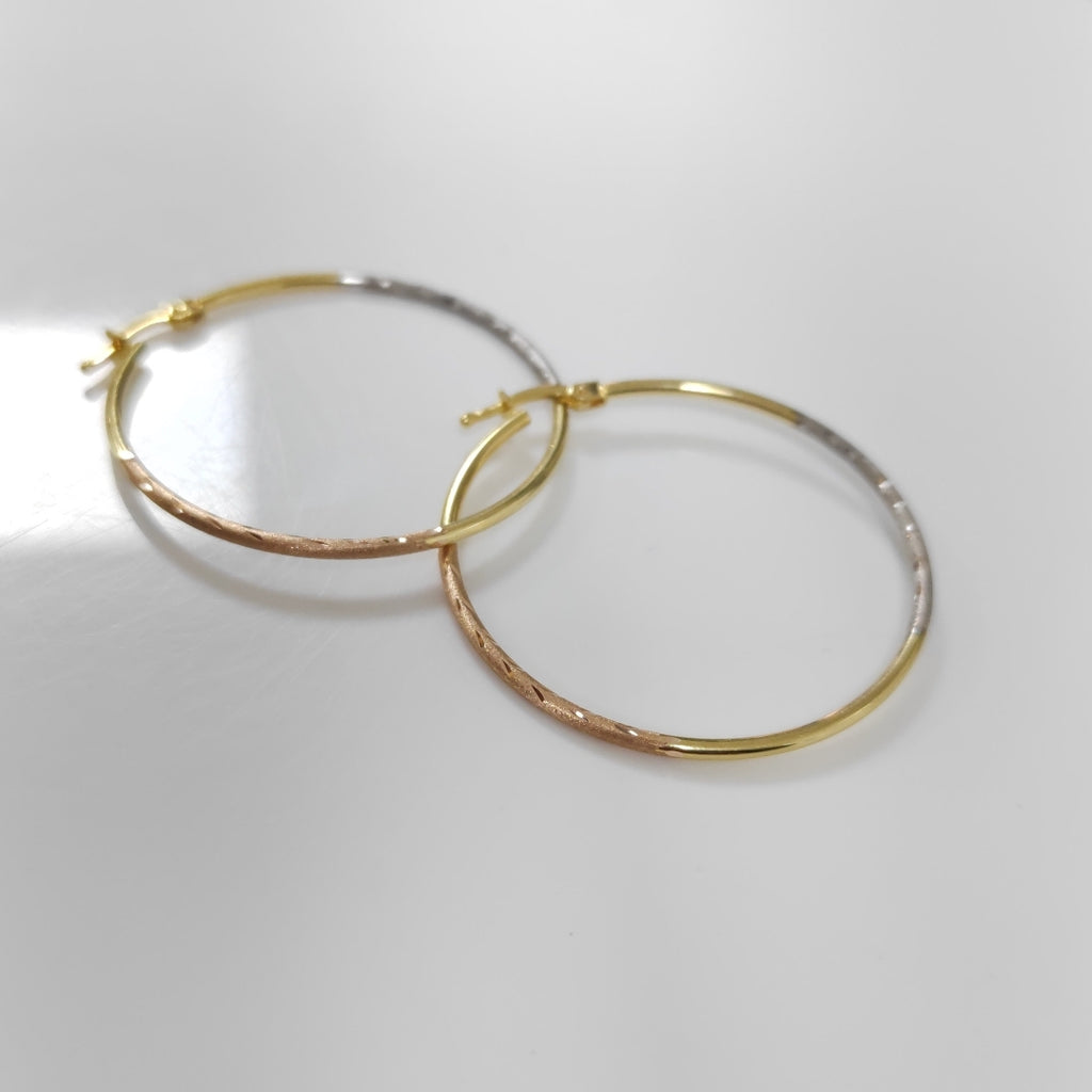 ARRACADAS PAR ORO, ORO COMBINADO 14 K 2.3 GRMS (SEMINUEVO)