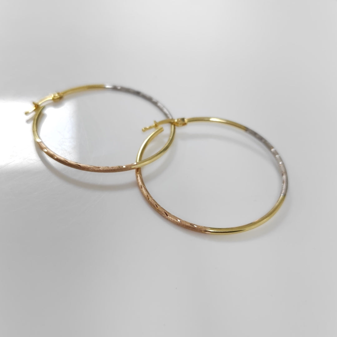 ARRACADAS PAR ORO, ORO COMBINADO 14 K 2.3 GRMS (SEMINUEVO)
