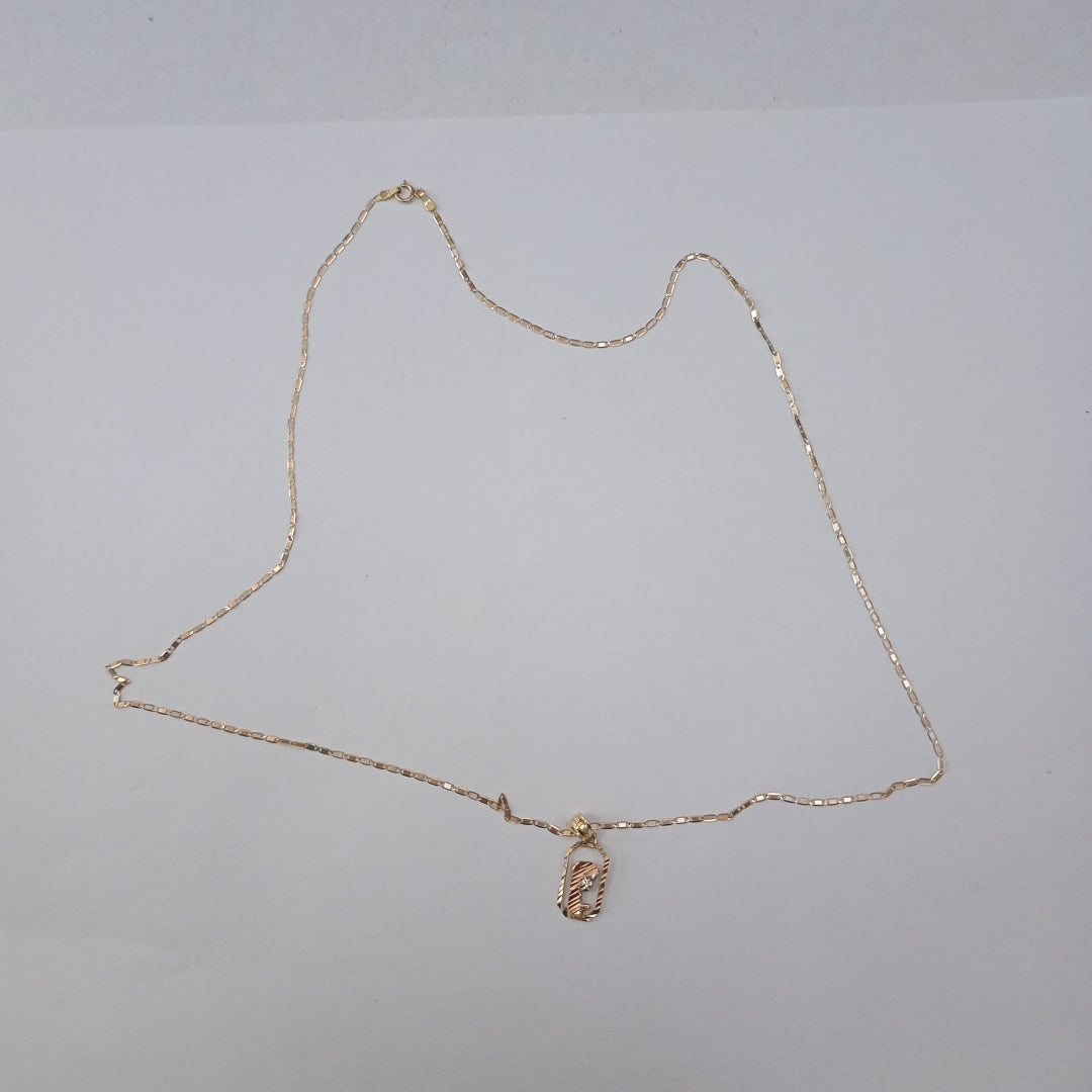 CADENA, DIJE ORO 14 K 2.5 GRMS (SEMINUEVO)