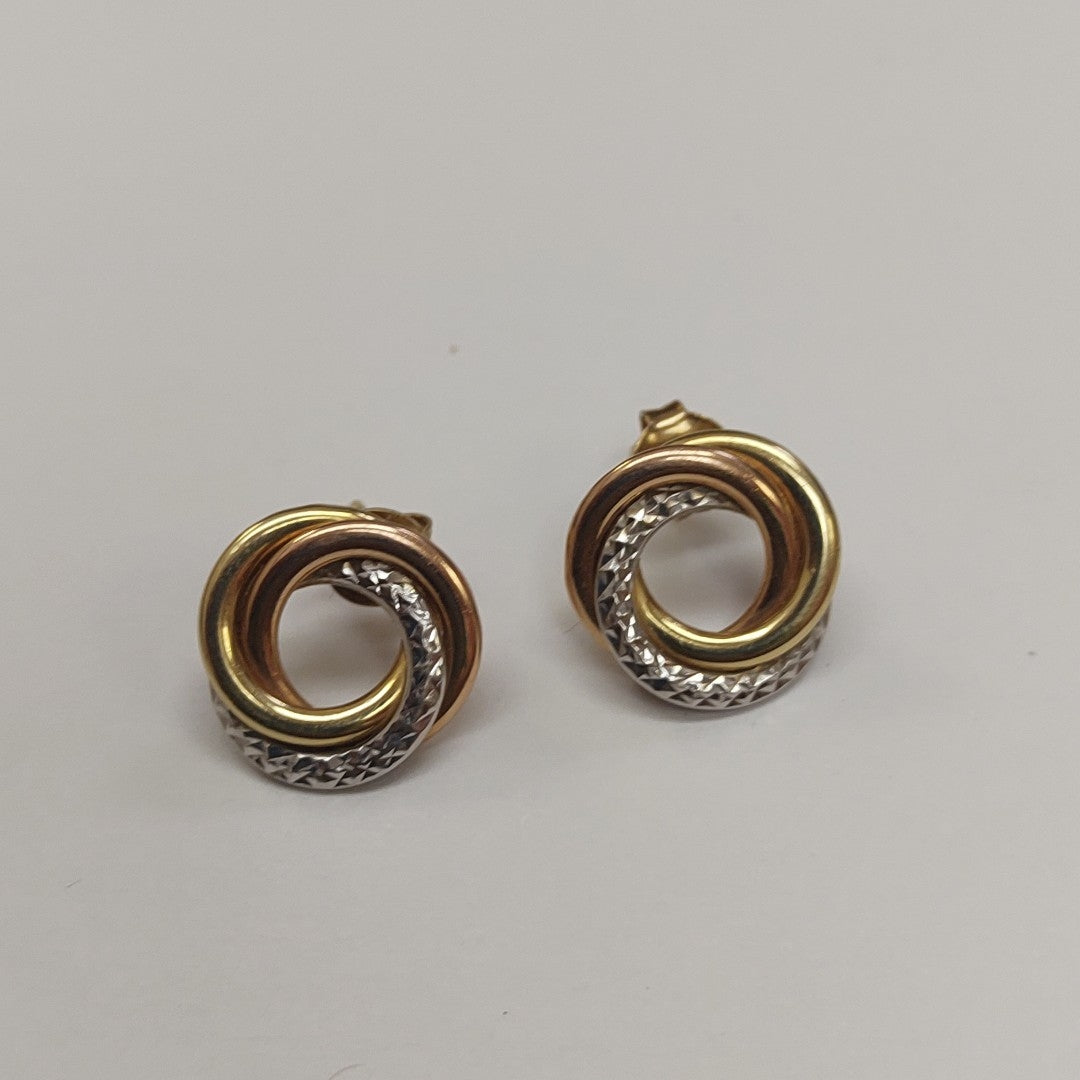 ARETES PAR ORO COMBINADO 14 K 2 GRMS (SEMINUEVO)