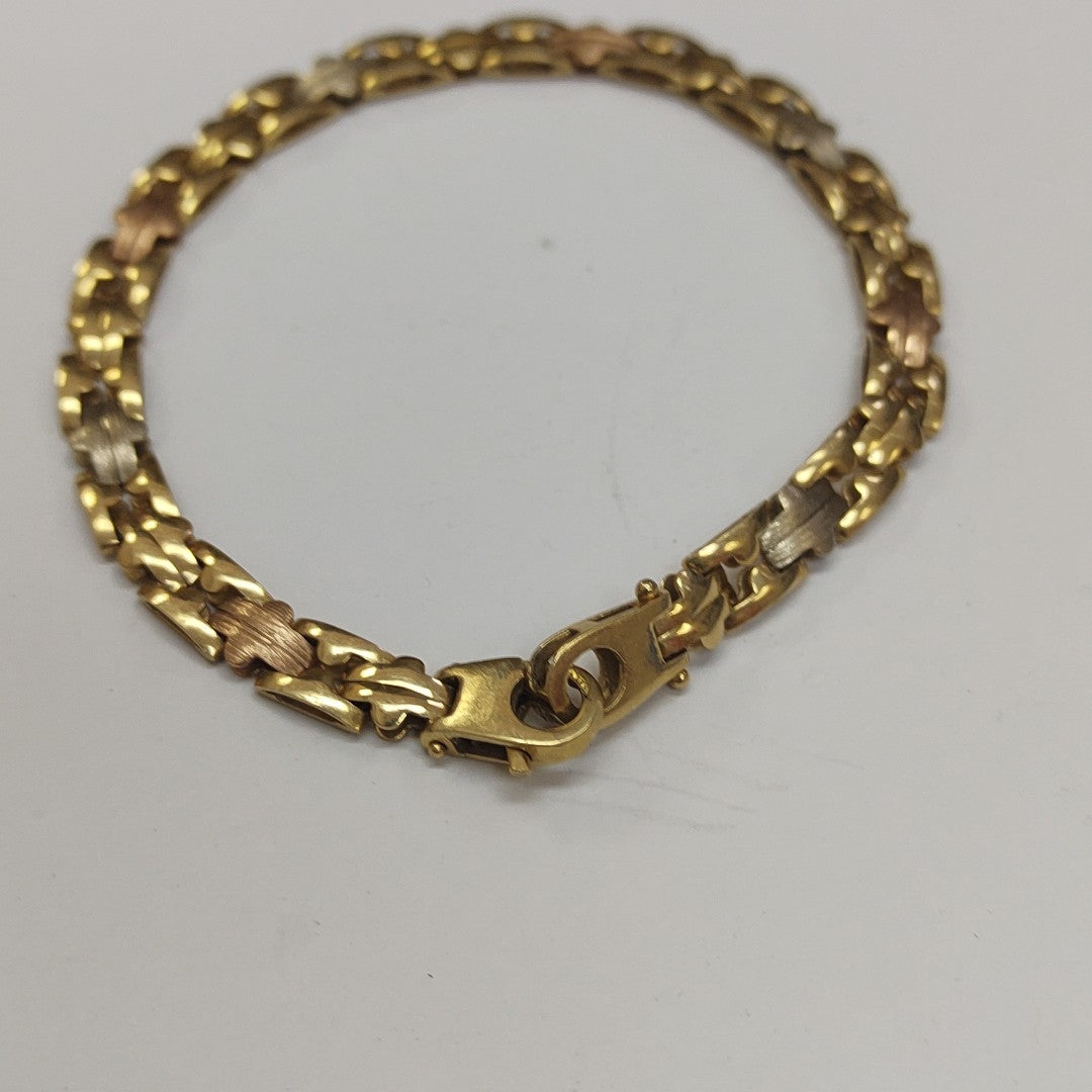 PULSERA ORO COMBINADO 14 K 7.3 GRMS (SEMINUEVO)