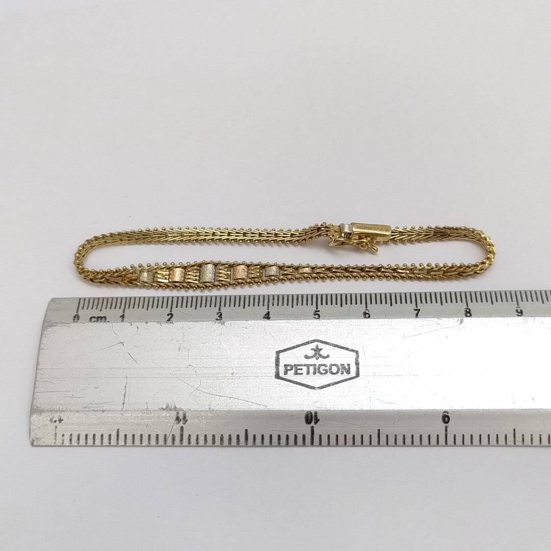 PULSERA ORO COMBINADO 14 K 7,60 GRMS (SEMINUEVO)