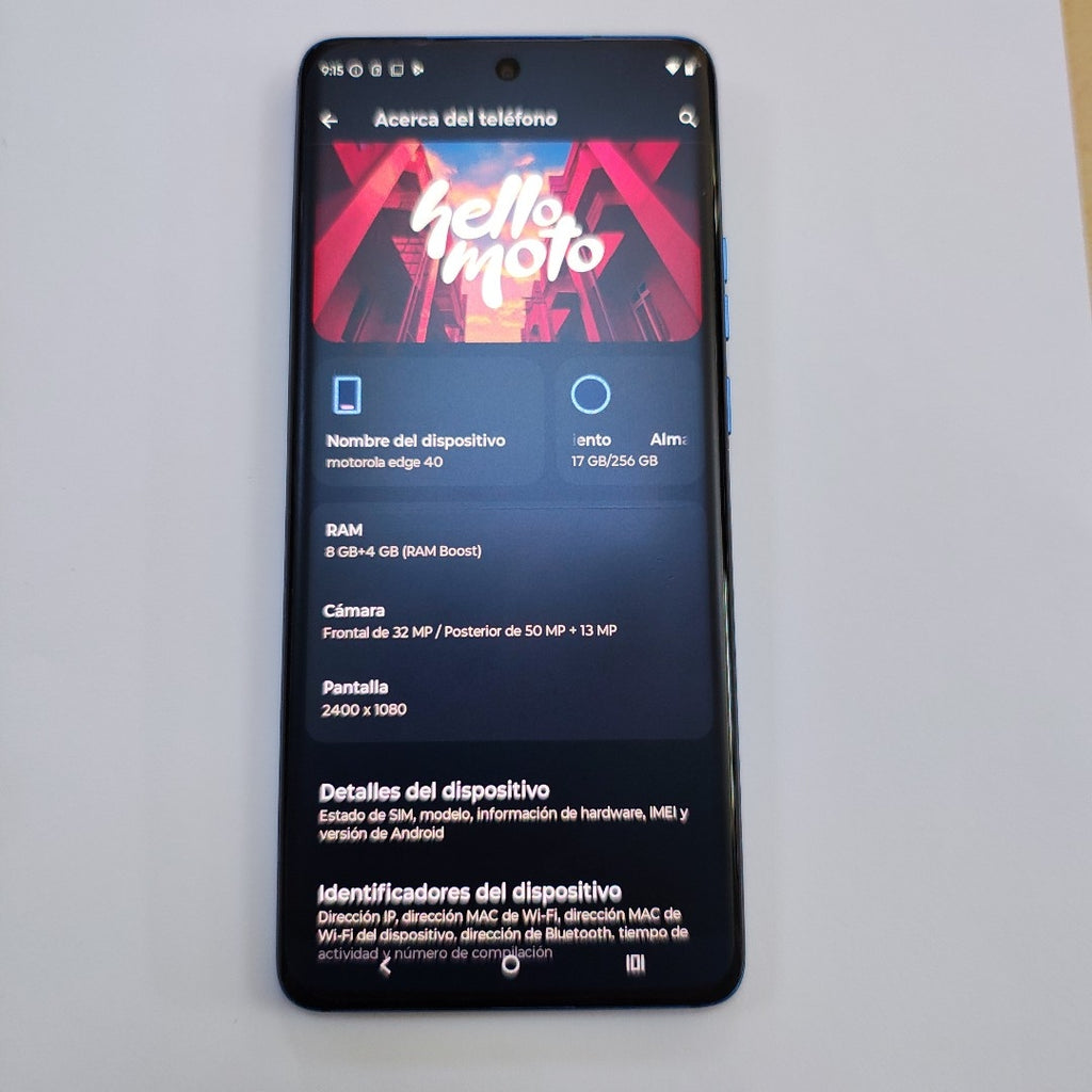 CELULAR MOTOROLA EDGE 40 XT2303-2 (2023) 256 GB 8 GB RAM (SEMINUEVO)