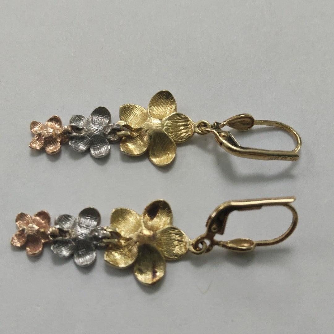 ARETES PAR ORO, ORO COMBINADO 14 K 4 GRMS (SEMINUEVO)