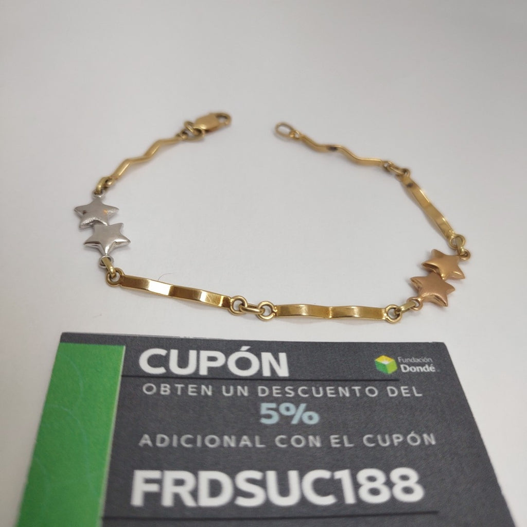 PULSERA ORO, ORO COMBINADO 14 K 4.3 GRMS (SEMINUEVO)