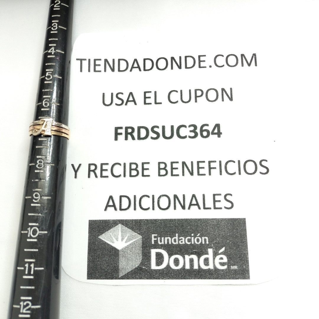 ANILLITO ORO COMBINADO 14 K 3,60 GRMS (SEMINUEVO)