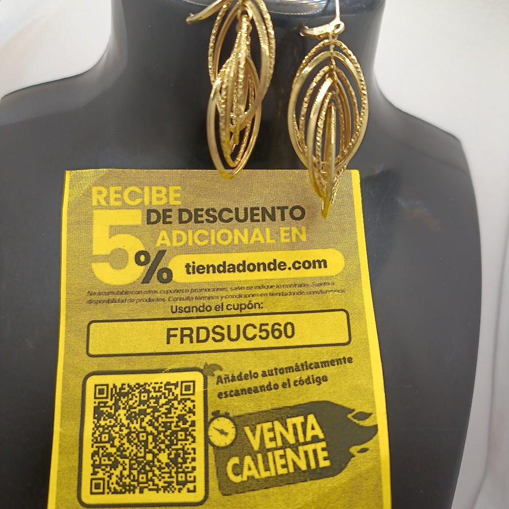 ARETES PAR ORO 14 K 2.6 GRMS (SEMINUEVO)