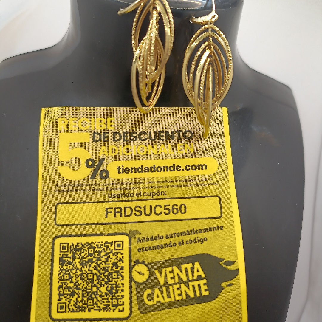 ARETES PAR ORO 14 K 2.6 GRMS (SEMINUEVO)