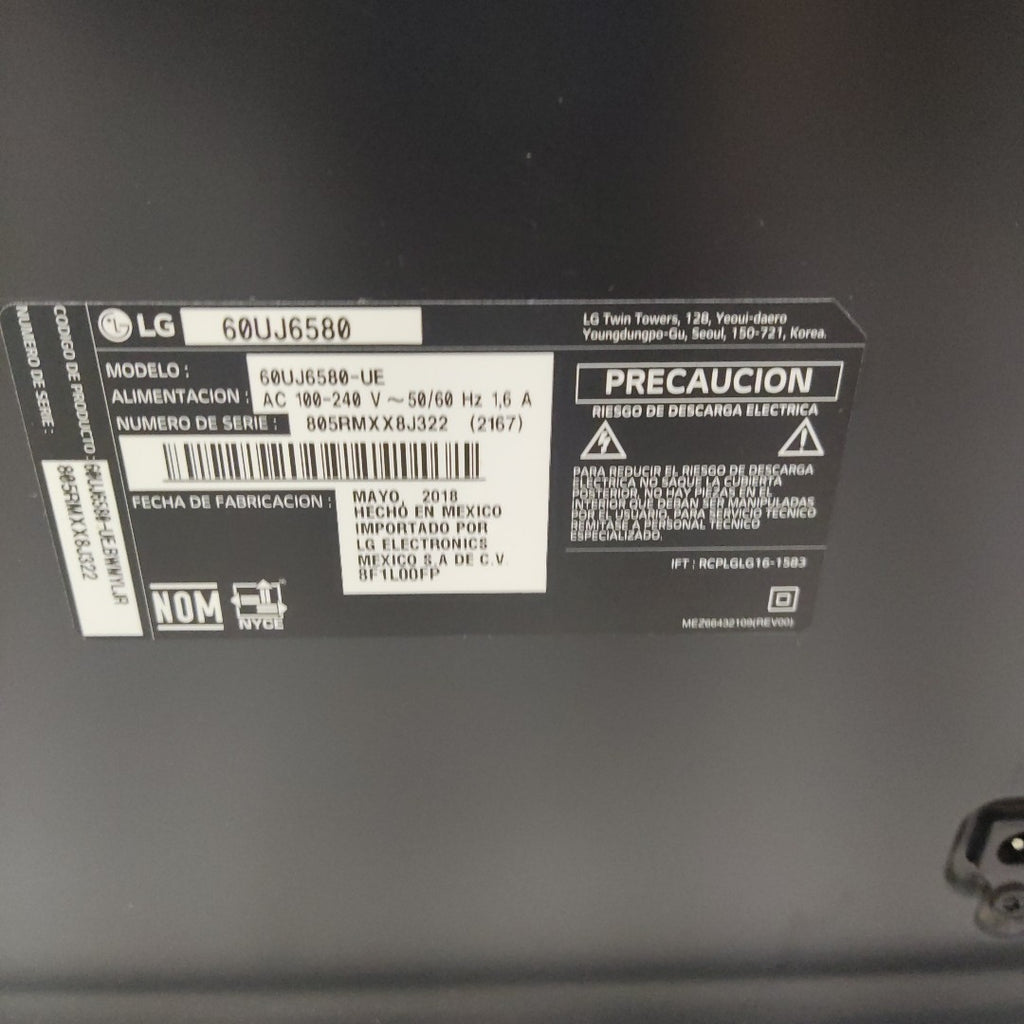 PANTALLA LG 60UJ6580 (2018) 60" LED 4K (SEMINUEVO)