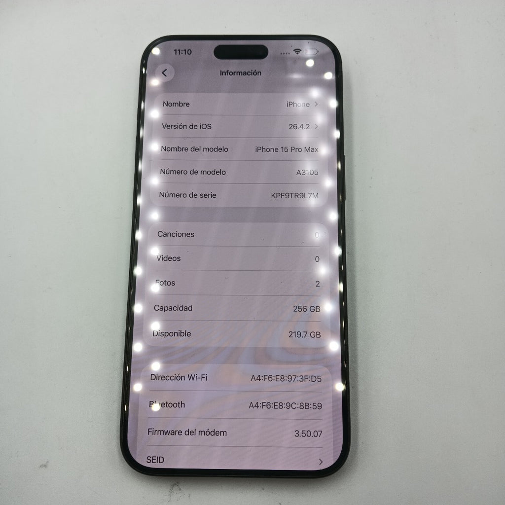 CELULAR APPLE IPHONE 15 PRO MAX A3105 (2023) 256 GB 8 GB RAM (SEMINUEVO)