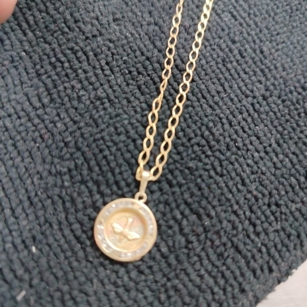 CADENA, MEDALLA RELIGIOSA ORO 10 K 2.6 GRMS (SEMINUEVO)