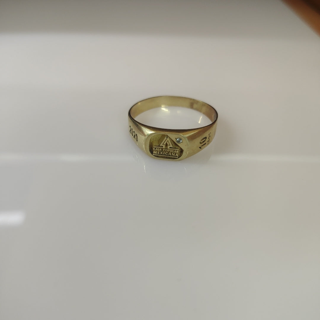ANILLO CONMEMORATIVO ORO 10 K 6 GRMS (SEMINUEVO)