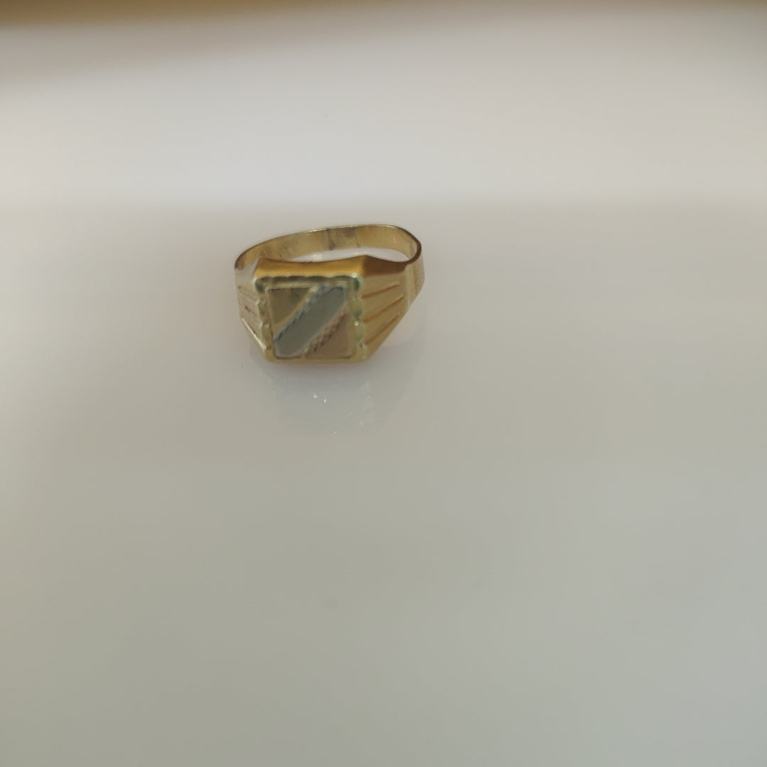 ANILLO ORO COMBINADO 14 K 4 GRMS (SEMINUEVO)